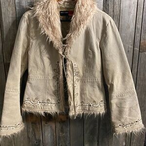 Vintage marcelle Renee boho coat small